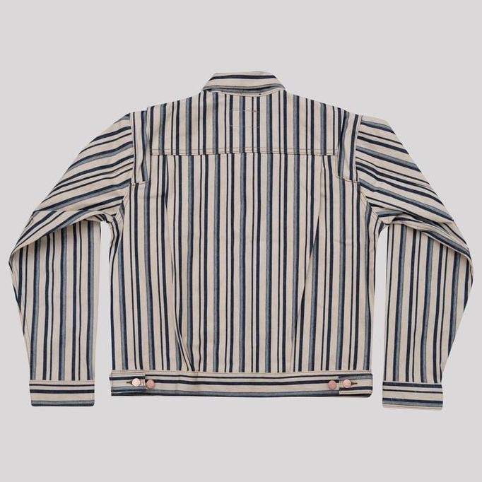 Grosir Carnivores Soul - Freedom Jacket - Uneven Indigo Stripe Twill