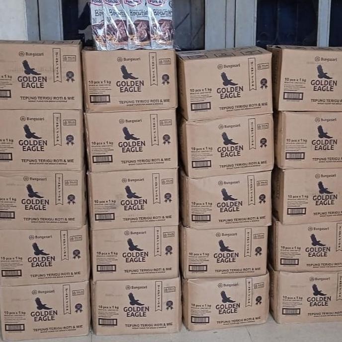 

Terlaris Tepung Terigu Golden Eagle Bungasari 1 Kg 1 Dus Isi 10 Pcs