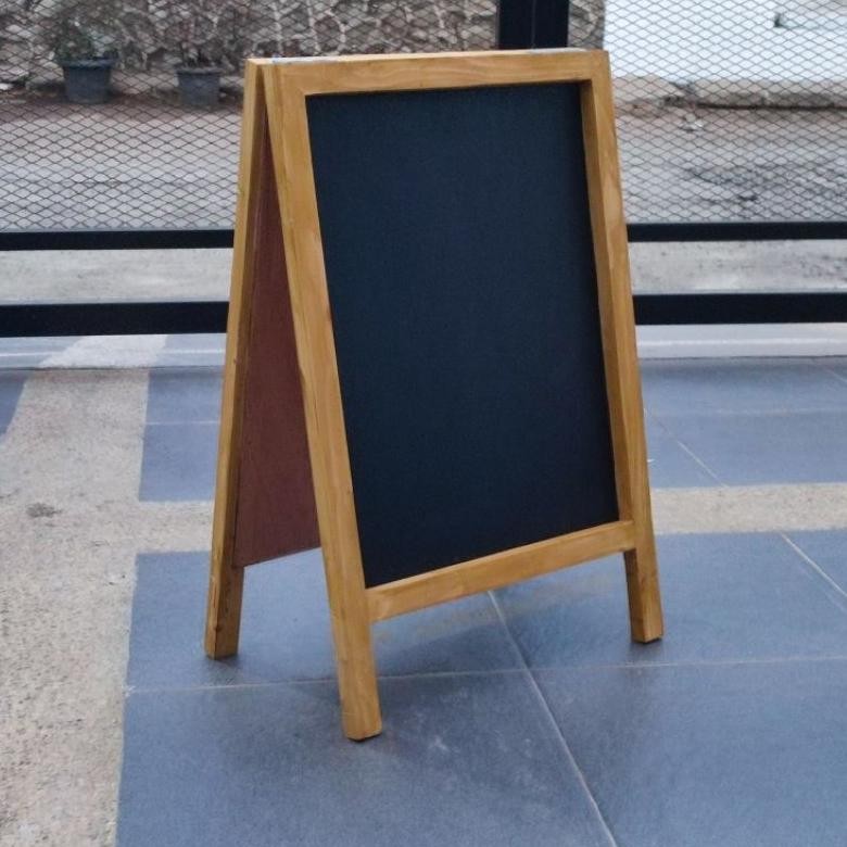 

Papan Tulis Kapur Dua Muka Dua Sisi Kecil Mini Bisa di atas Meja Ukuran 40 x 60