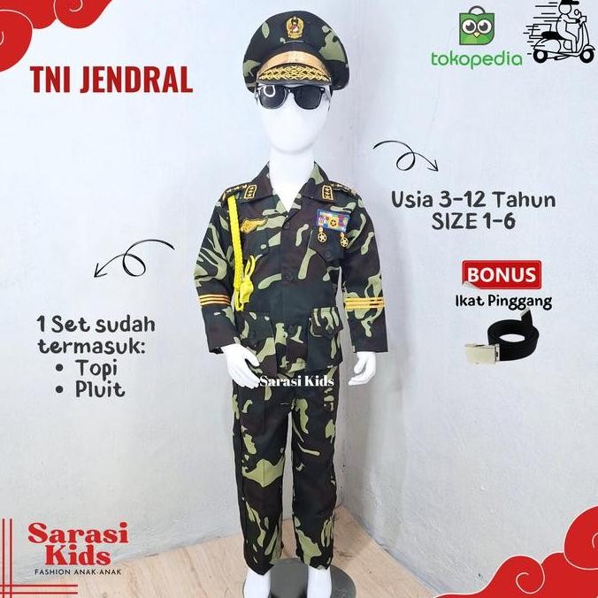 Baju tni jendral anak laki laki baju tni loreng baju tentara anak anak