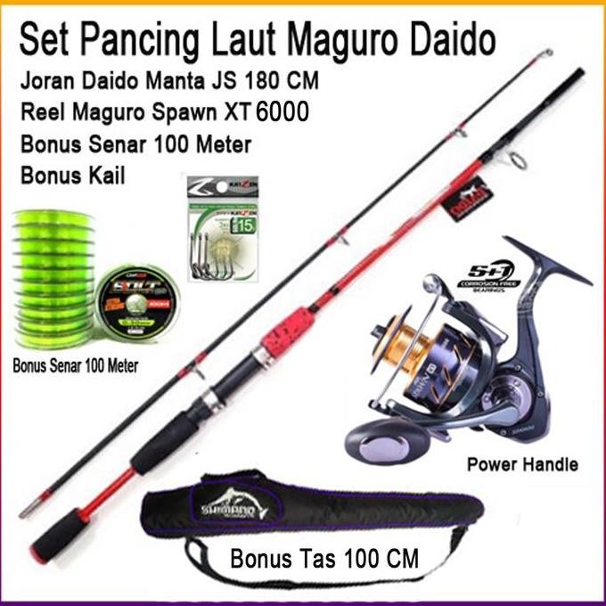 

Terlaris Set Pancing Laut Maguro Dan Joran Daido 180Cm Original