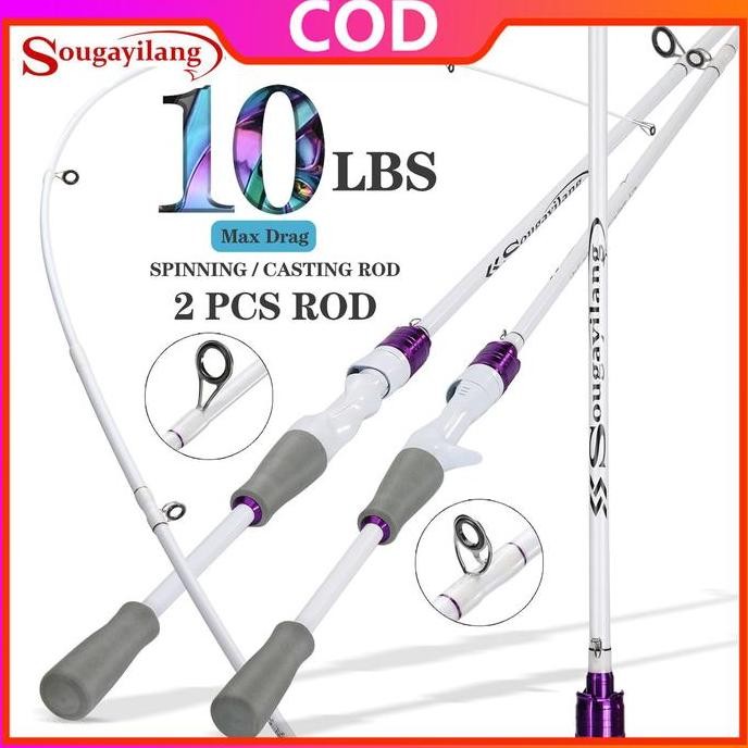 

Terlaris Sougayilang Joran Pancing 1.8M/6 Kaki, 2 Bagian Joran Pancing Umpan Putar Portabel Dengan Tarikan Maksimum 10 Lbs, Peralatan Memancing Untuk Air Tawar, Air Asin, Peralatan Memancing Luar Ruangan, Kandang Olahraga Hitam Ungu Putih