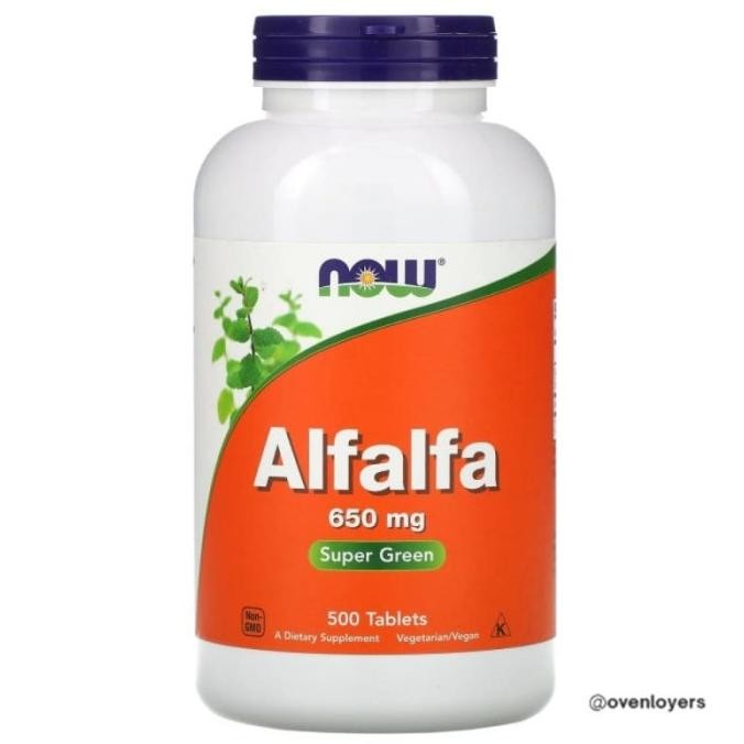 Now Alfalfa 650 Mg 500 Tablets
