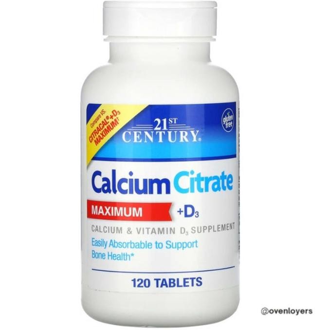 21St Century Calcium Citrate Maximum + D3 120 Tablets