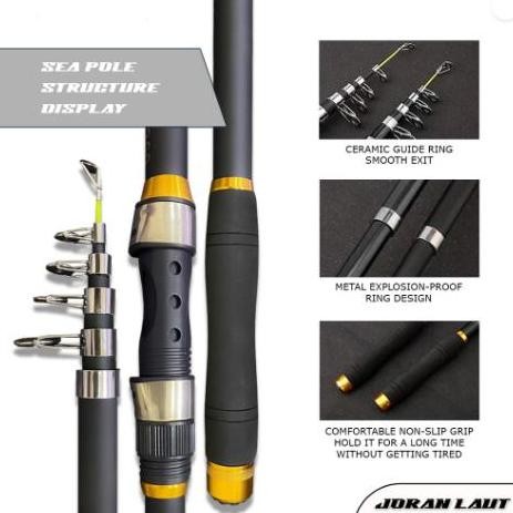 

Terlaris Dunia Mancing Store - Joran Pancing Portable Carbon Fiber Telescopic 2.40M-3.60M Joran Pancing Ikan Mas Teleskopik Portabel Joran Pancing Serat Karbon Frp Keras Joran Laut Tongkat Pancing Super Kuat Teleskopik Antena Joran Fiber