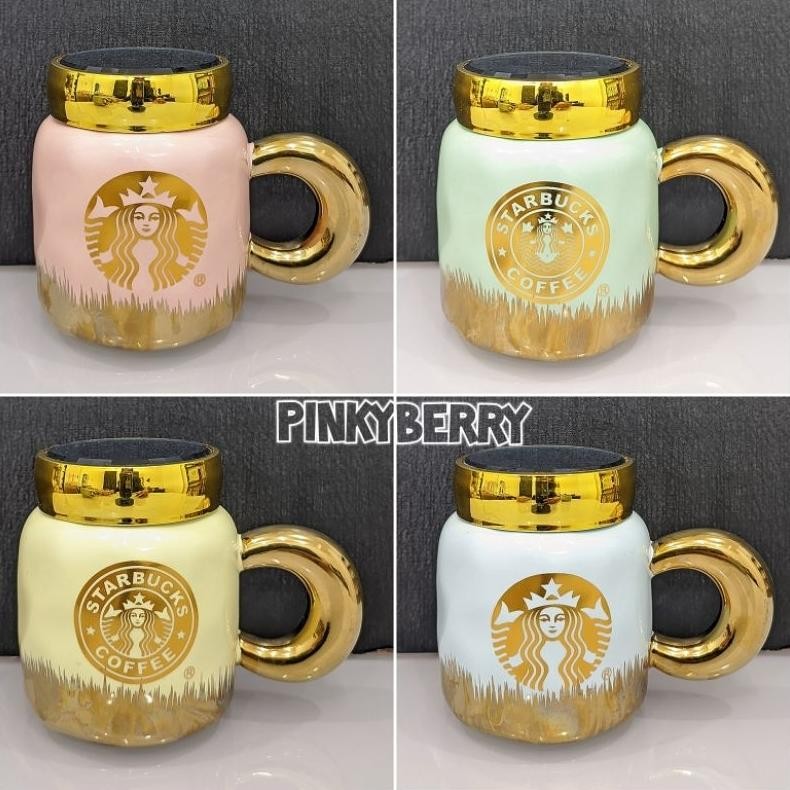Terlaris Gelas / Mug Keramik Tutup Cermin Putar Starbucks Terbaru