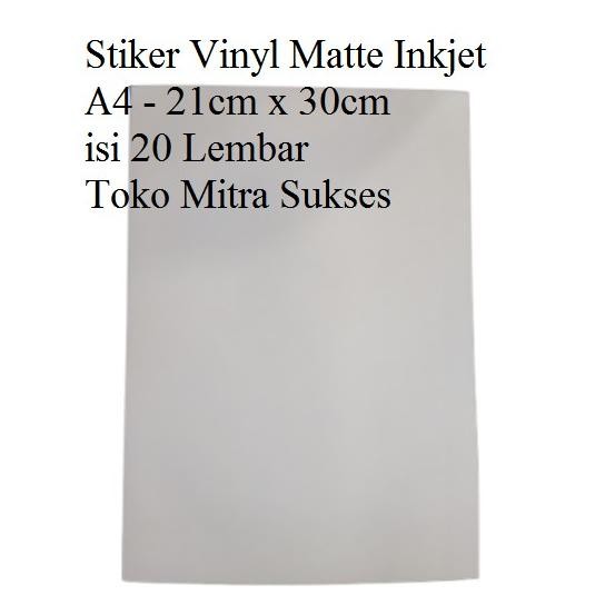 

KA Stiker Vinyl Matte Inkjet A4