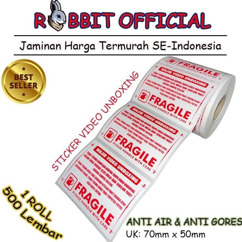 

KA Label Sticker FRAGILE Wajib Video Unboxing Stiker Jangan Dibanting Online Shop Isi 500 Lembar