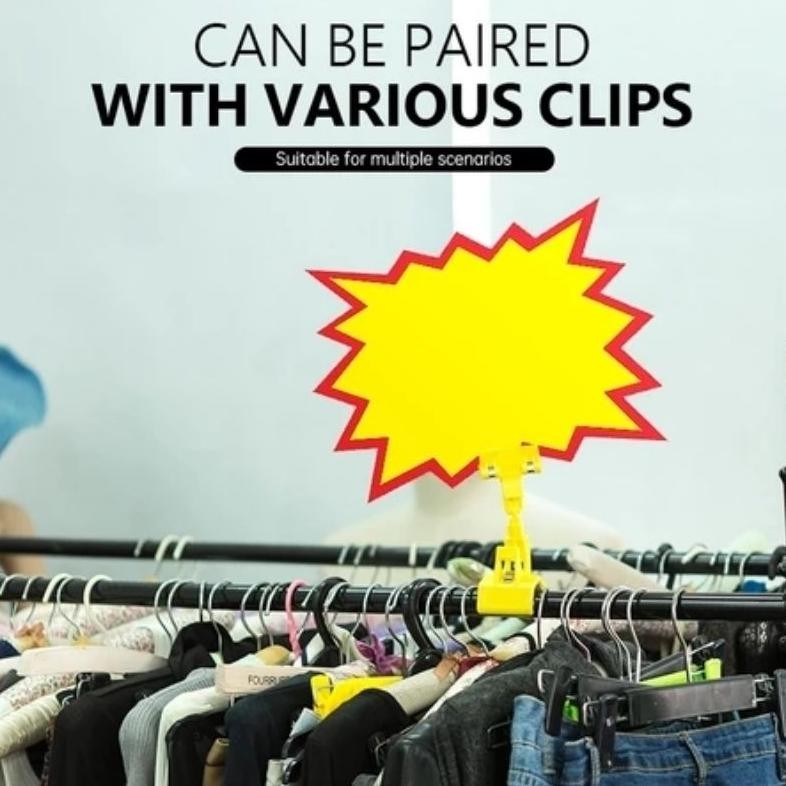 

KA 30pcs Label Tag Label Harga Pop Card Penjepit Harga Tulisan New Tag Kartu Diskon Promosi Barang