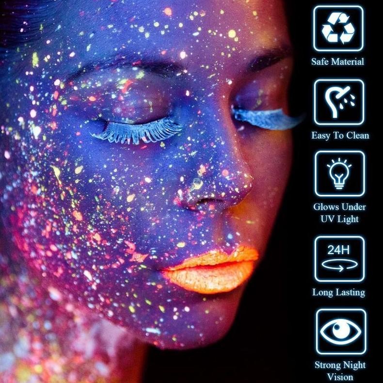 

KA 6 Warna Face Painting Make Up Glow In The Dark Body Painting 25ml Painting Cat Wajah Fluorescent Body Paint