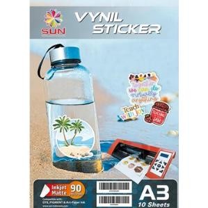 

KA Sticker Vinyl Inkjet Anti Air A3 - Kertas SUN Sticker Vinyl Inkjet Matte 90 micron A3 Waterproof Anti Air isi 10 lembar epson/canon/hp/brother ori/dye/pigment/art paper ink - 664, 003, 673, 790, 810, BT5000, GT51 52