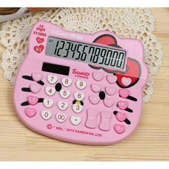 

M-4 Ew-98 Jy-6 Calculator Hello Kitty Kt 2288 Check & Correct 12 Digit - Kalkulator Meja Kt-2288 Premium Berkualitas