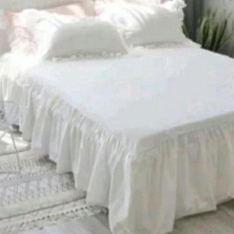 TERMURAH - PROMO Sprei Rumbai Polos Embos Seprei Rempel Tinggi 30cm