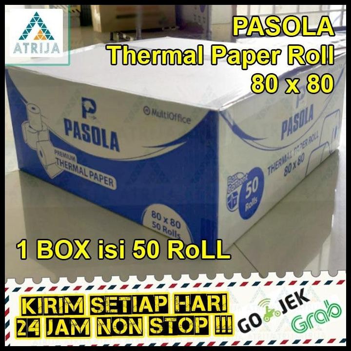 

Terlaris (1 Box= 50 Roll) Kertas Thermal Struk Kasir 80 X 80 . Pasola 80X80 Good Quality