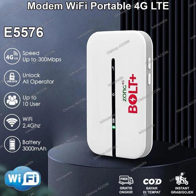 Modem Wifi Portable E5576 BOLT+ MiFi 4G LTE Support all Operator