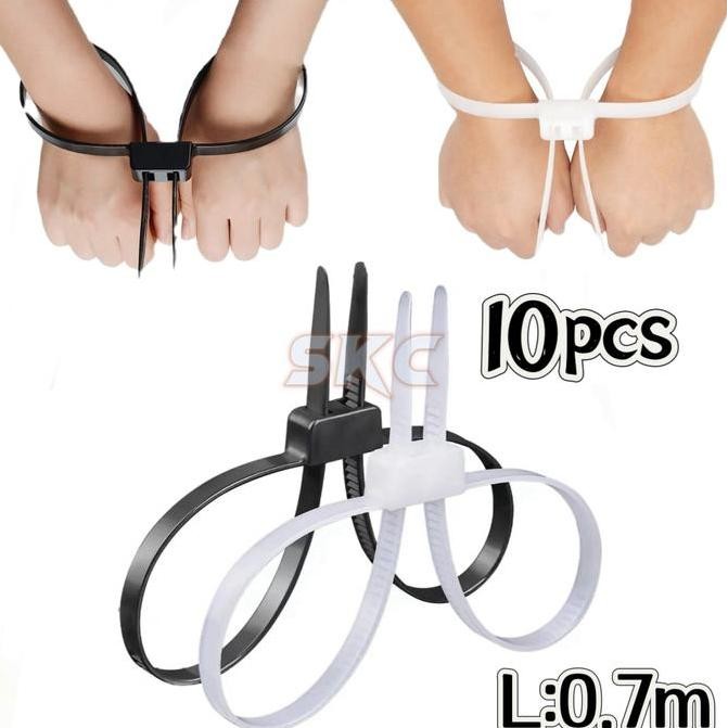 10Pcs/Set Cable Ties Plastik/Borgol Tangan Plastik Sekali Pakai/Borgol Plastik/Borgol Tangan  Plasti