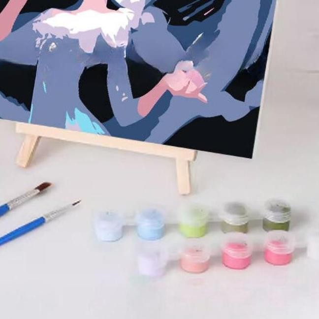 

ready !!! UQ Paket Melukis Paint By Numbers Kit Anak Kanvas Gambar Colouring Belajar Mewarnai STY7051