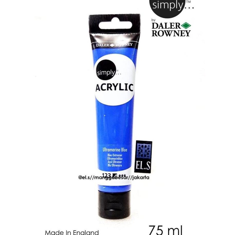 

ready !!! Daler Rowney Simply Acrylic Ultramarine 75 ml ( Cat Akrilik )