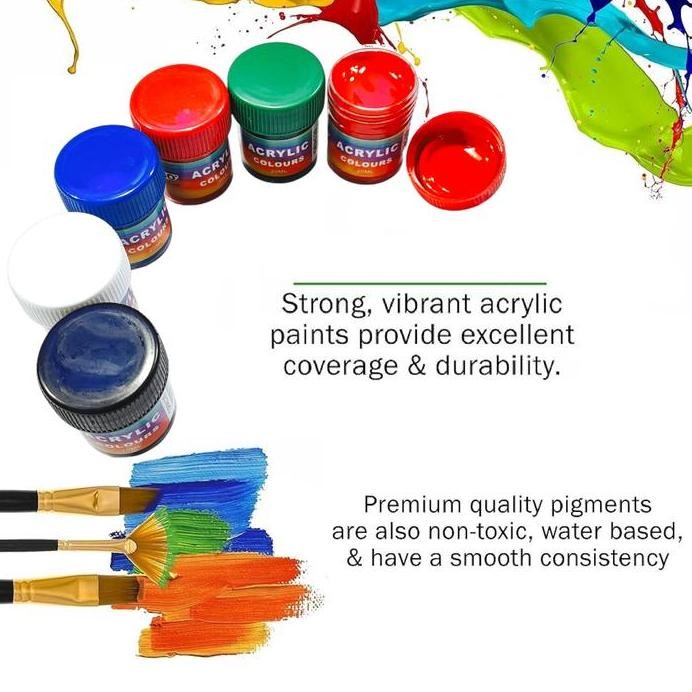 

ready !!! Cat Akrilik Set / Artist Series / Paket Set Alat Lukis / Acrylic 12 Colour + Brush 6 Size + Palette / Paint Brush