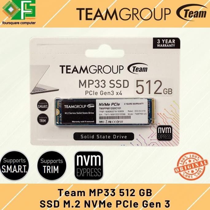 Team MP33 SSD NVMe M.2 / M2 512 GB - NVMe 512GB