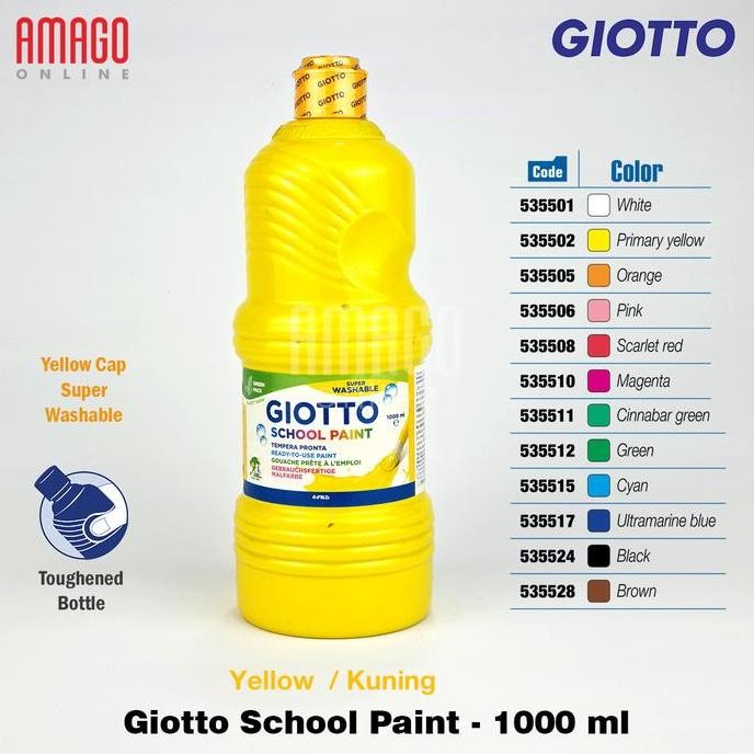 

ready !!! GIOTTO SCHOOL PAINT - YELLOW - 1.000 ml - 535502
