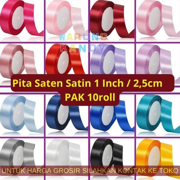 

ready Pita Saten Satin 1 Inch / 2,5cm ~ PAK 10roll