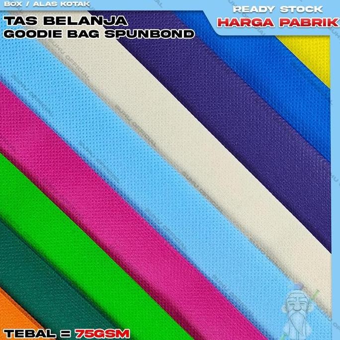 

ready Goodie Bag Tas Belanja Spunbond HBPA Kotak Box Ukuran 35x40x12 Kantong Kain Souvenir 1 Lusin Isi 12Pcs