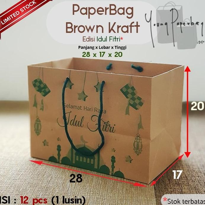 

ready Paper Bag / Tas Kertas Idul Fitri Uk. 28x17x20 Model Landscape