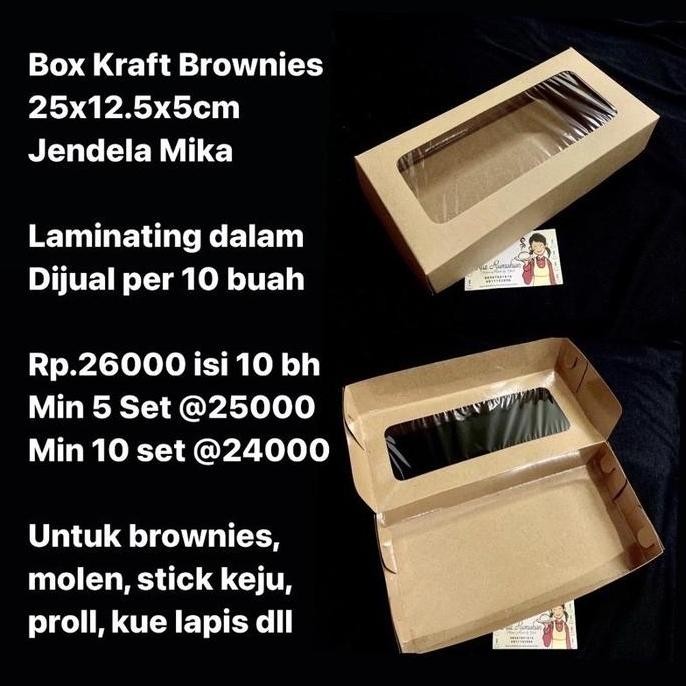 

ready Box Kraft Brownies 25x12.5x5cm Bisa buat jadi box kuker isi 2 toples