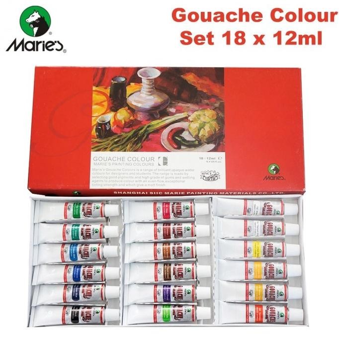 

ready !!! Maries Guache Color Set Type 7318B 12ml 18 warna