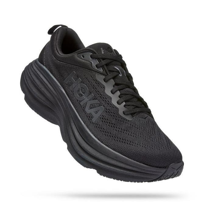 Ready Stock Hoka Bondi 8 Mens Road Running Shoes - Black / Black
