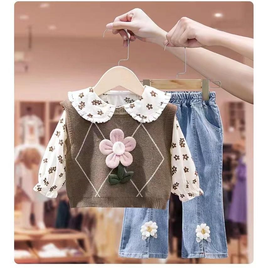 Ready Setelan Baju Anak Perempuan 1-4 Tahun / Setelan Baju Anak Cewe  /Setelan Baju Rajut Anak Perem