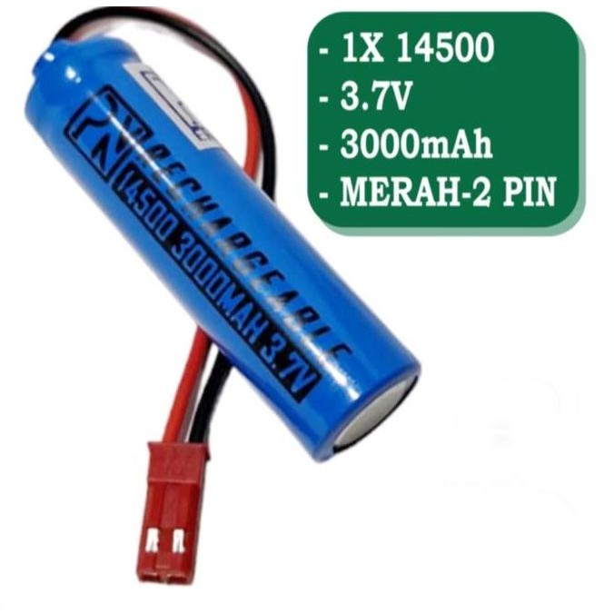 Baterai 14500 3.7V Mainan Rc,Speaker,Elektronik 3000Mah Soket Merah