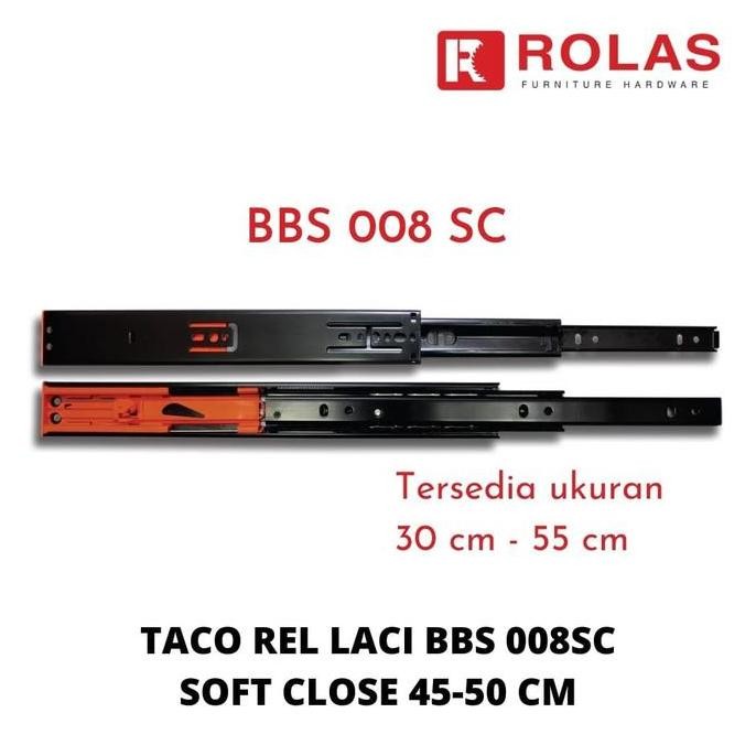 Diskon Rel Laci 50 Cm Taco / Taco Rel Laci Bbs 008Sc Soft Close 45-50