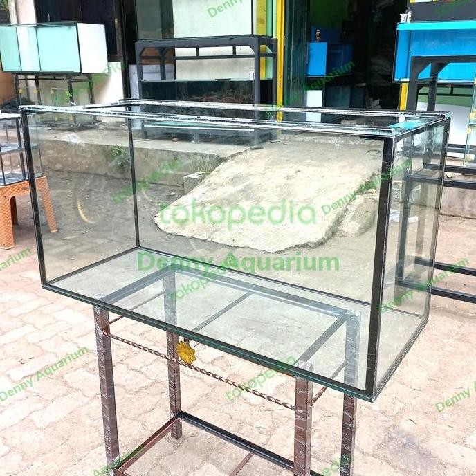 Aquarium Kaca Ukiran 100X40X50Cm 10Mm Full Lem Hitam