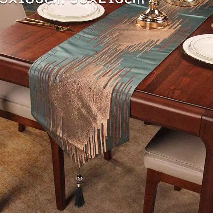 Taplak Meja Rumbai Pola Abstrak Taplak Meja Kain Panjang Mewah Minimalistaplak Meja Tamu Anti Air Ta