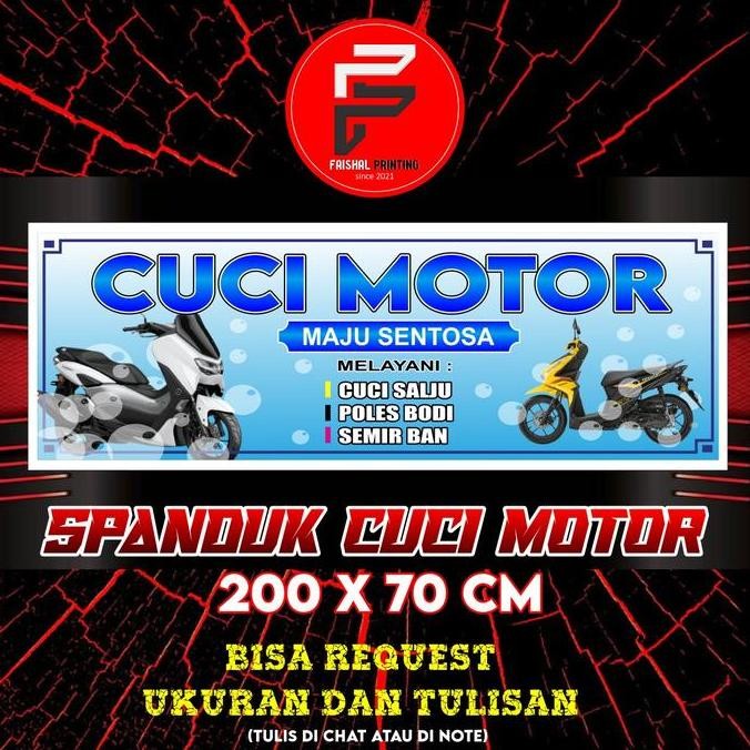 

Spanduk Banner Cuci Motor / Steam Motor Uk. 200 x 70 cm