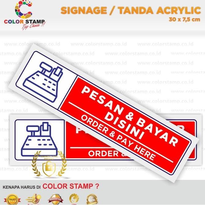 

Papan Nama Akrilik/Sign/Tanda/Plang Pesan dan Bayar