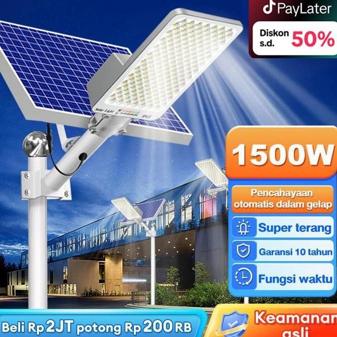 

garansi 10 tahunLampu Jalan Tenaga Surya Matahari 1500W lampu tenaga surya Lampu Solar Cell lampu tenaga suryah otomatis Lampu sensor LED Luar Ruangan lampu taman lampu dinding 0 Biaya listrik lampu solar panel Besi