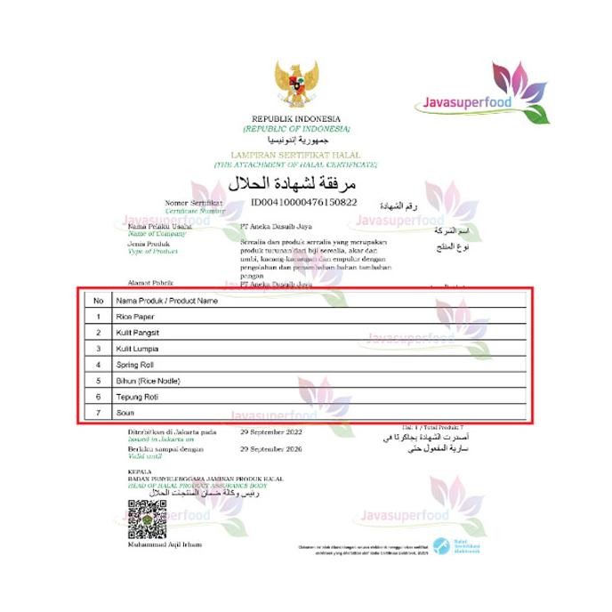 

Ready Java Rice Paper Bulat 50 Lembar - Banh Trang Rice Paper 22Cm - Kulit Lumpia Vietnam Rice Paper - Rice Roll Spring Roll - Salad Wrap