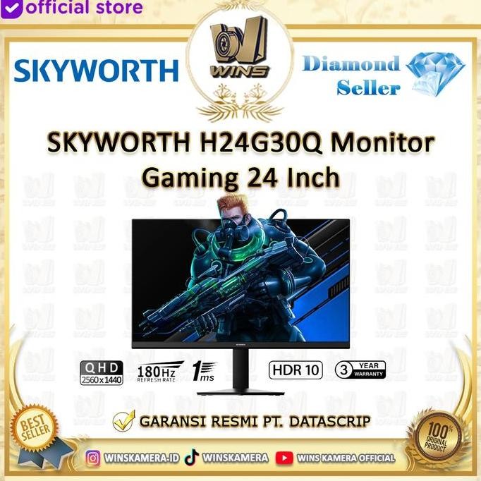 Premium SKYWORTH H24G30Q Monitor Gaming 24 inch 2K 180Hz 24" 2K 180Hz