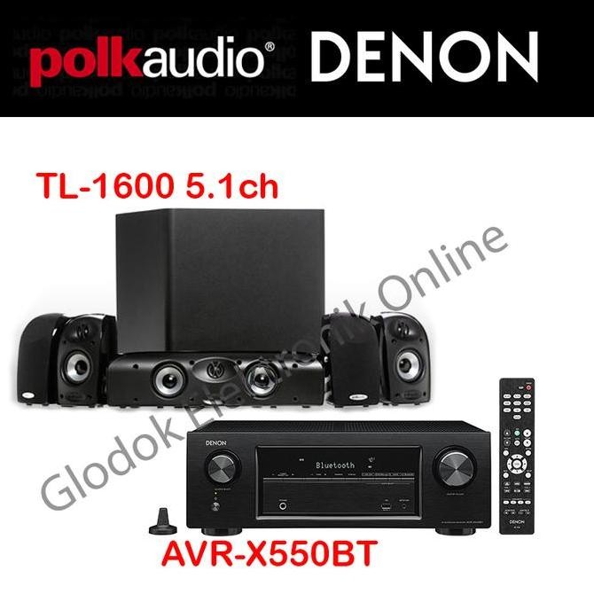 Denon Avrx550Bt Polk Audio Tl1600 Home Theater Tl-1600 Avr-X550 Bt New Stok