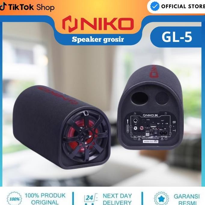 Speaker Niko Gl5 Bluetooth 5Inch//Bass Subwoofer Speaker Tabung New Stok