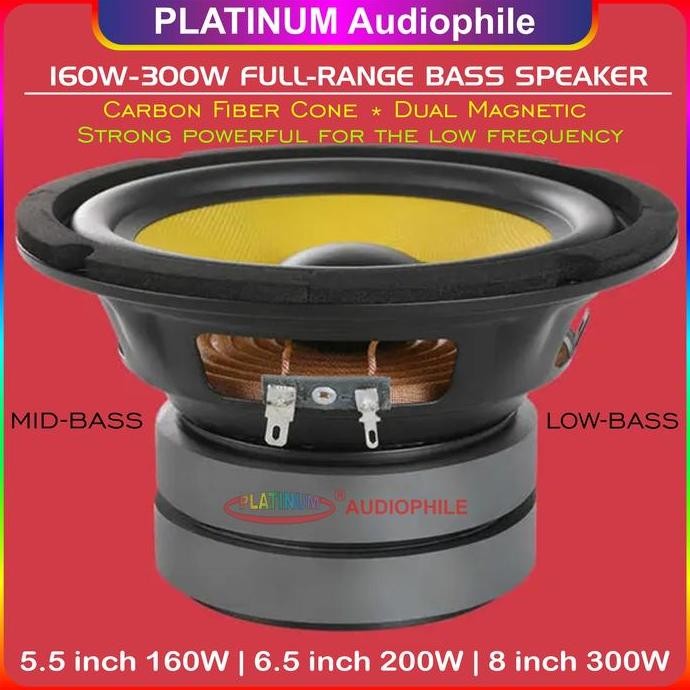 Speaker Full Range Bass 5 6 8 Inch Hifi Fullrange Mid Bass Mid Woofer New Stok