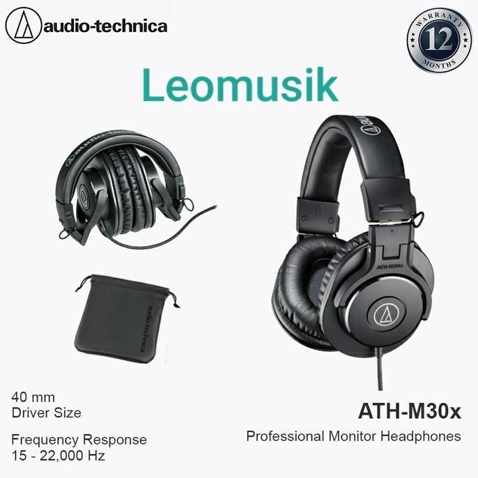 Hearphone Audio Technica Ath M30X Original Profesional Studio Monitor New Stok