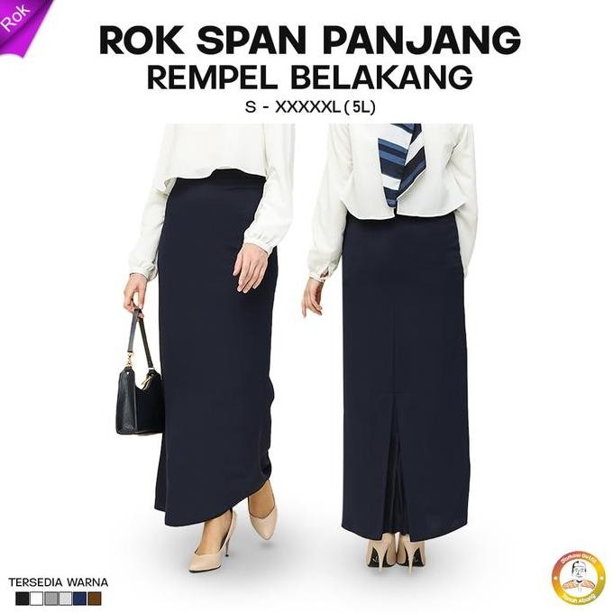 Tersedia Rok Span Panjang Rempel Belakang Wanita Formal Pakaian Kantoran Long Skirt Rampel Perempuan
