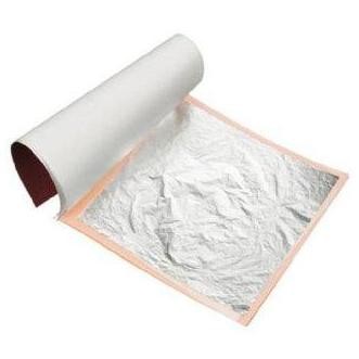 

TERMURAH - edible pure silver kertas silver leaf sheet 8x8cm 8 x 8 cm hrg 1 buku