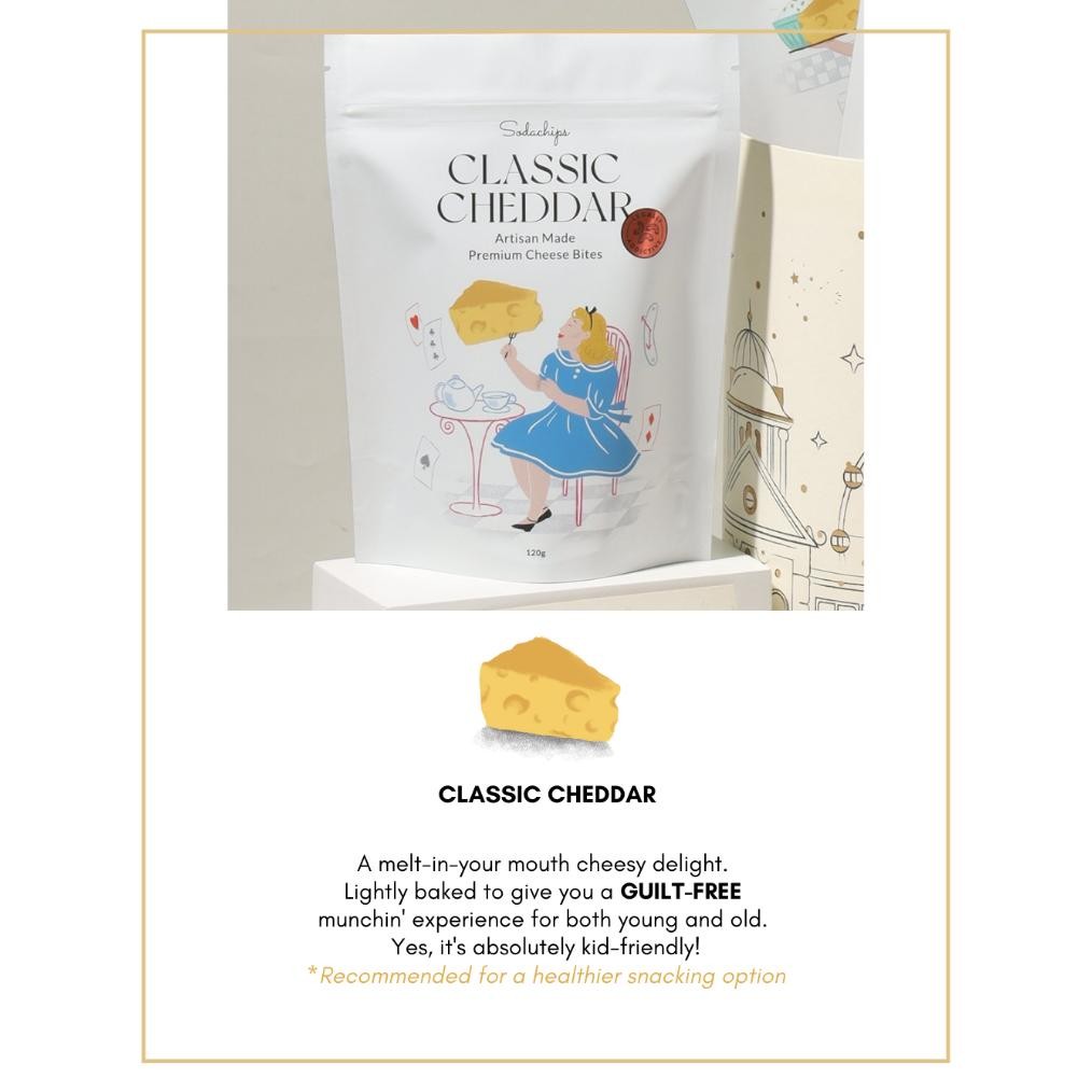 

PJ Classic Cheddar Cheese Bites 65g - Healthy Snack by Sodachips (no MSG)