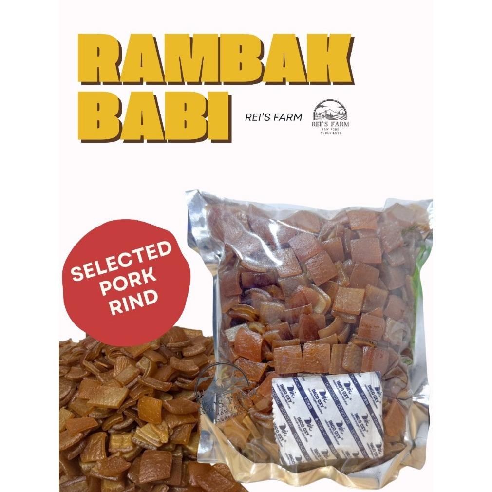 

PJ Rambak Kerupuk Kulit Babi Mentah Pork Rind Pellets IMPORT 1KG-250GR