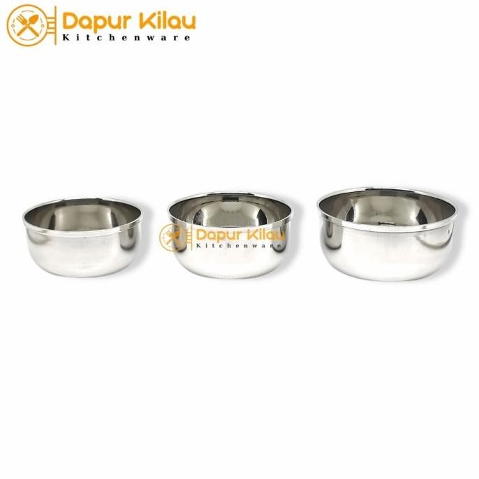 (Expert) Mangkok Kecil Stainless Steel Tebal Tempat Bumbu Saos Kecap 7-10.5cm